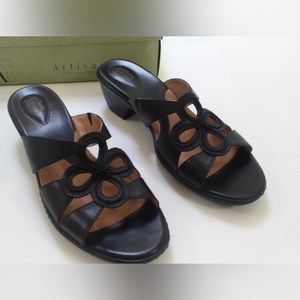 Clark's black sandals 11M. Artisan Collection. 2" heel.